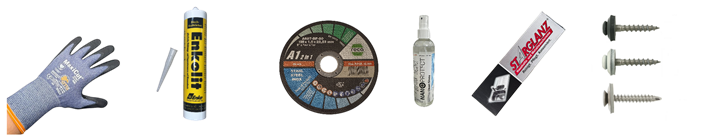 Arbeitshandschuhe, Kleber, Schrauben, Edelstahlpflege